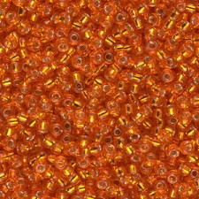 Miyuki rocailles Perlen 11/0 - Silver lined orange 11-8